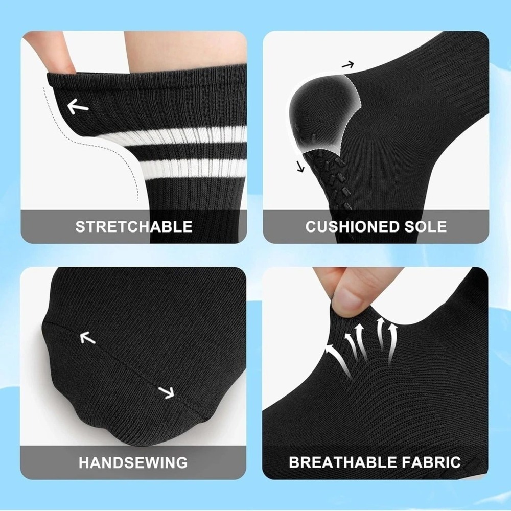 Pilates Socks with Grips for Yoga, Barefoot, Ballet, Barre, Hospital Non-Slip